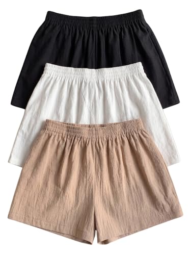 Image of SOLY HUX Women's Summer Shorts 3 Packs Casual Comfy Shorts Sets