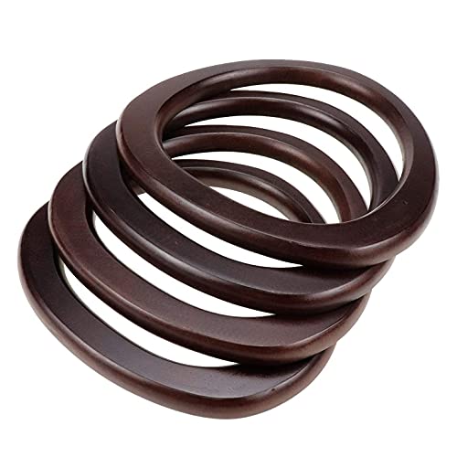 Lista de Asas que puedes comprar esta semana. 40 HUIDYSM - Juego de 4 asas de madera en forma de D, herramienta de repuesto para bolsa de punto de ganchillo, bolsa de playa, asas de pajita