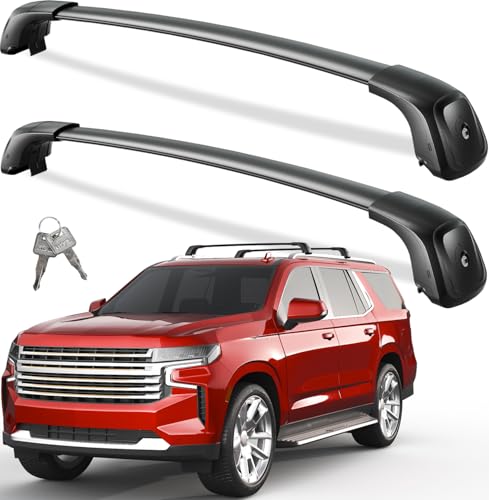 Wonderdriver Heavy Duty 350lb Roof Rack Cross Bars Compatible with Chevy Suburban & Tahoe 2021 2022 2023 2024 2025 2026 GMC Yukon XL Cadillac Escalade ESV Lockable Aluminum Crossbar Carrier Luggage