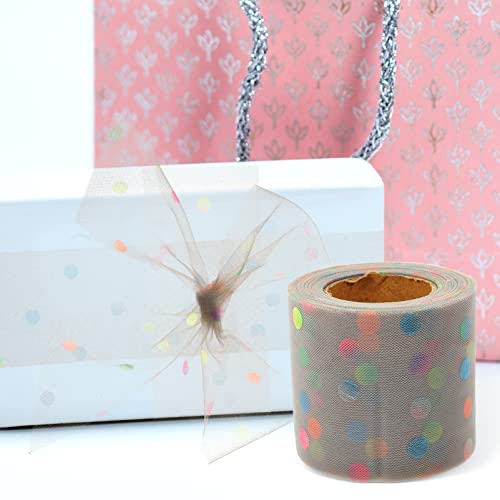 COHEALI Folha De 5 Rolos Fita De Bolinhas Coloridas Fitas De Embrulho Fita De Bolinhas Transparente
