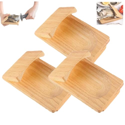 EHOTER Morsetto per sgusciare ostriche apri ostriche coltello per ostriche paramani per frutti di mare Morsetto per sgusciare ostriche in legno Supporto per ostriche 2024 NUOVI strumenti per ostriche