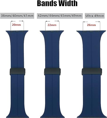 Image of Soft Silicone Sport Band Compatible with Apple Watch Ultra 49mm 45mm 44mm 42mm Magnetic Clasp Adjustable Strap For iWatch Series 10 9 8 7 6 5 4 3 2 1 SE Ultra 2nd gen (Only Strap, No Watch)