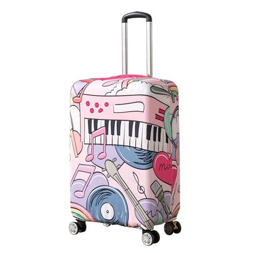 Image of HOKIPO 220gsm Durable and Washable Suitcase Covers for Trolley Suitcase, Large (26-27inch) - Music Vibes (AR-6345-D6)
