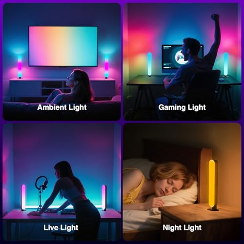 Image of LED Light Bar, Music Sync RGB Light Bar, USB Ambient Lamp, Color Changing Gaming TV Backlight with Remote Control, 15 Dynamic Modes for Room (App Control) (Small)