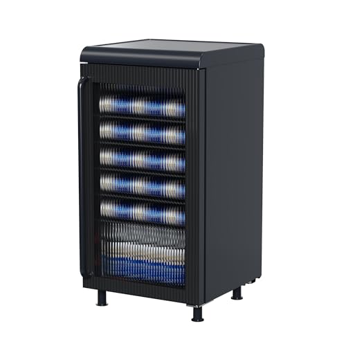 Frigidaire 3.0 cu ft 87 Can/26 Bottle Retro Cooler Wine/Beverage Center Fridge Built-in Bar Top Fluted Glass Door