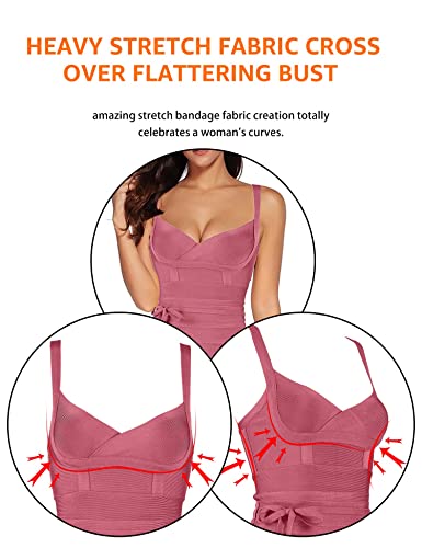 Image of meilun Womens Rayon Belt Detail Bandage Bodycon Party Dress