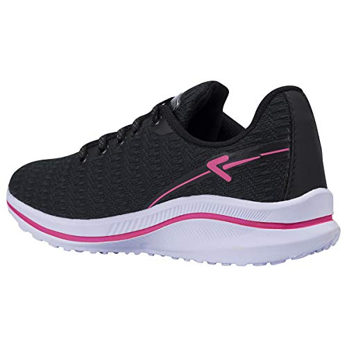 Tênis Feminino Casual Sapatênis Flat Eleganteria Tamanho:37;Cor:Preto Pink
