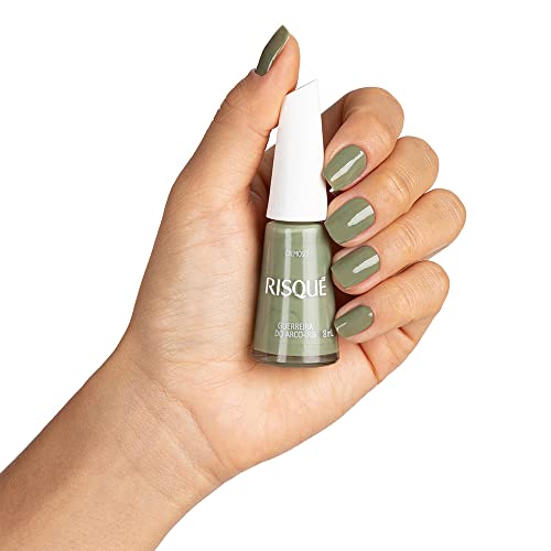 Esmalte Risqué Cremoso Verde Militar Guerreira do Arco-íris 8ml