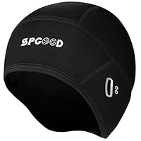 SPGOOD Fahrrad Mütze Radmütze Helm Unterziehmütze Herren/Damen Fahrrad Kappe Sportmütze Laufmütze Bike Warm Cap Winter Winddichte Wintermütze Atmungsaktiv Helmmütze(Schwarz)
