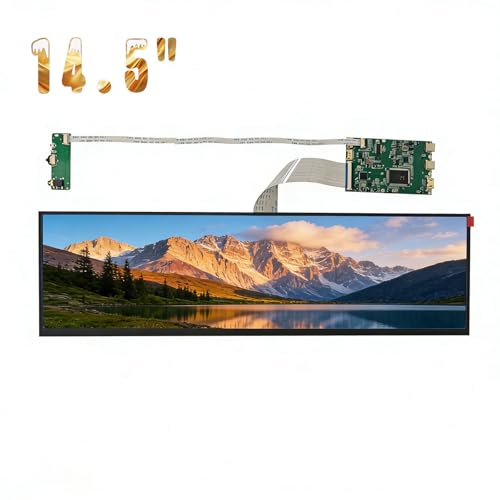 Image of 14.5Incn 2.5K Touchscrcen BarMontor,2560x720 IPS Portable CD Scrcen wth 10-Point Touch, 60 Rerteshn Rate.350nt Brightiness, USB C Drver Beard Yx25kK Tor DY Game PC (No Shell)