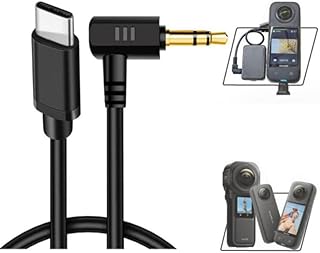 Coyktonty Audio Adapter Cable for Insta360 ONE RS 1-Inch 360 Edition,Type-C to 3.5mm
