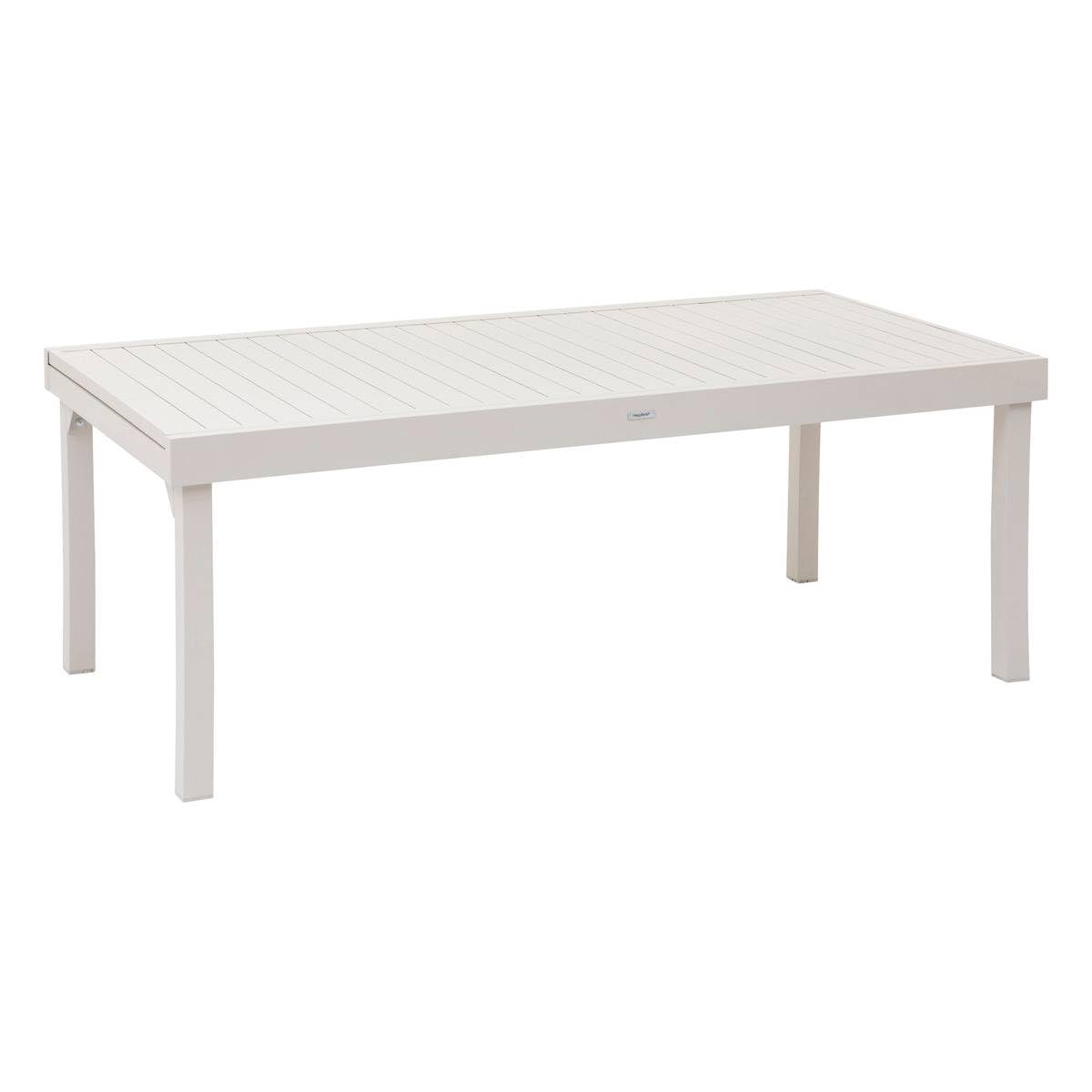 Hespéride - Mesa de jardín Extensible Piazza Clay - 12 plazas - Aluminio con Revestimiento epoxi antioxidante - Extensión Deslizante para Muebles de Exterior