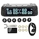 EVGATSAUTO TPMS Reifendruckkontrollsystem, 6-Rad-LKW-Reifendrucküberwachungssystem Drahtloser Solarenergie-TPMS-Monitor mit 6 Sensoren für Leichte LKW-Wohnmobile