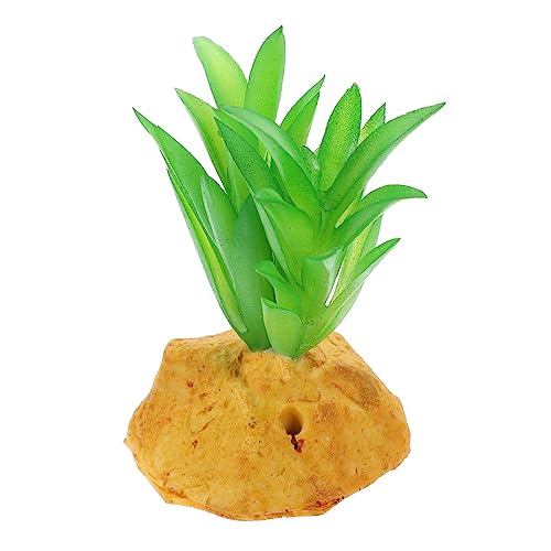 Happyyami Artificial Reptile Terrarium Decor Fish Tank Decor Realistic Plant Look for Reptile Lovers