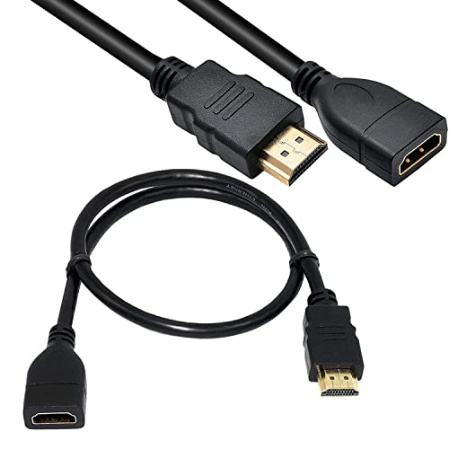 Image of 1m High Speed HDMI Male to Female Extension Cable HDMI Extender for fire tv Stick, Laptop /PC, LCD /LED TV, Xbox, PS3 /PS4- Black