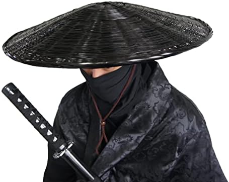 xihexi Samurai Hat Swordsman Cosplay Chinese Bamboo Hat Japanese