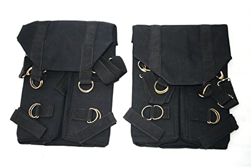 AEspares Alforja militar negra compatible con Royal Enfield Classic 350 cc 500 cc