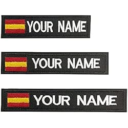 Maquina Para Bordar Parches Parches personalizados con nombre militar, 2 piezas Parche táctico bordado personalizado de la bandera española con gancho y bucle, para mochilas Camisa de trabajo uniforme