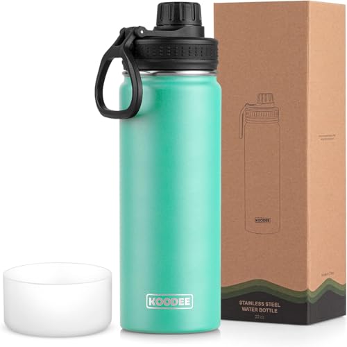 Image of koodee 26 oz Water Bottle Stainless Steel Double Wall Vacuum Insulated Sports Bottle with Leakproof Spout Lid (Teal)