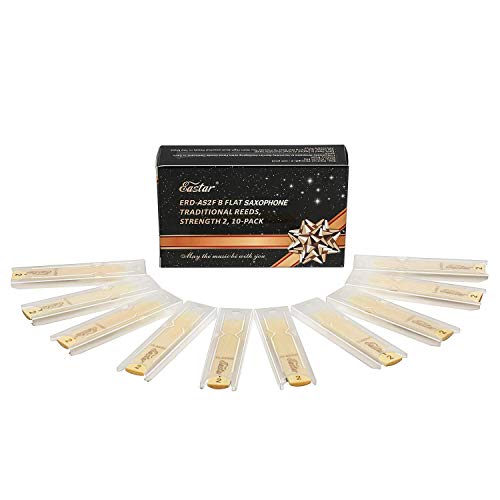 Eastar Alto Saxophone Reeds, Strength 2.0 Sax Reeds with Individual Case, 10 Packs
