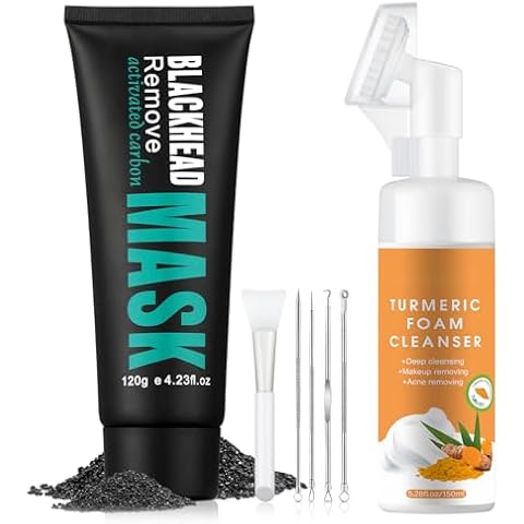 YAFUSIPE Peel Off Face Mask, Blackhead Remover Mask Activated Charcoal Black Mask, Purifying Blackhead Mask Peel Off Face Mask Turmeric Face Wash Turmeric Facial Cleanser, Facial Cleanser for Women Cover