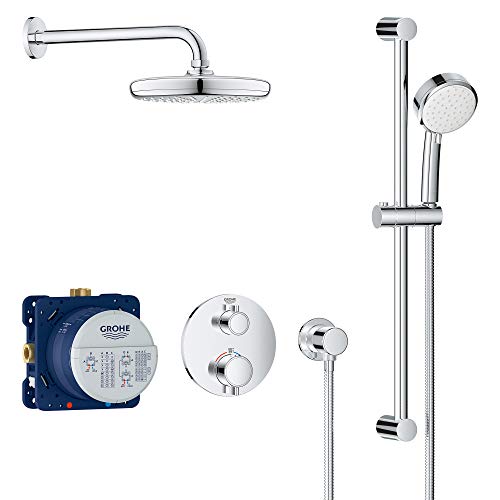 GROHE 34745000 Grohtherm Cube Shower Set with Tempesta 210, Starlight Chrome #1