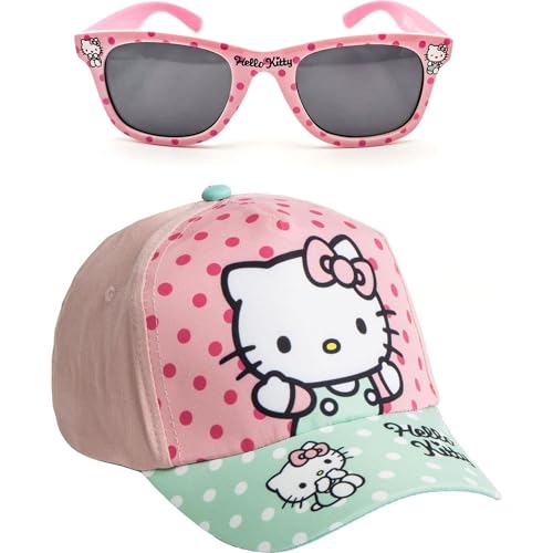 CERDÁ LIFE'S LITTLE MOMENTS Boné e Óculos de Sol Hello Kitty Conjunto Infantil Original para Crianças Unissex - Boné e Óculos Hello Kitty Acessórios de Verão Óculos Proteção UV e Boné Ajustável