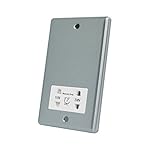 AET CSCSHAWH 115/230 V 2-Gang Satin Finish Chrome Classical Shaver Socket with White Insert, 240 V