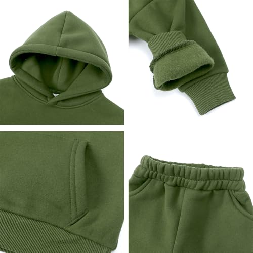 MYGBCPJS Boys Girls Customize Fleece Sweat Suit Set Kids Custom Long Sleeve Hooded Sweatshirt & Sweatpants Pockets Outfits3