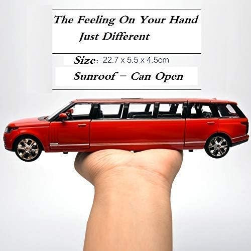 Image of 1:32 Scale Long Range Rover Toy Car | Metal Pullback Diecast Car for Kids with Openable Doors, Sound, Light Effects Toy for Car Enthusiasts (Color As Per Available), Red