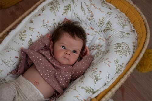 Anano Reborn Puppen Mädchen Reborn Baby - 18 lebensechte Babypuppe Körper aus weichem Vinyl Babypuppen Geburtstags-Geschenkset für Kinder ab 3 Jahren – Bild 6