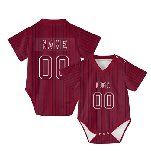 Camiseta de una Pieza Personalizada para bebé, Camiseta de una Pieza con Nombre/número/Logotipo Impreso, Adecuada como Camiseta de fútbol para recién Nacidos. (FR/ES, Edad, Talla única, Estilo 11)