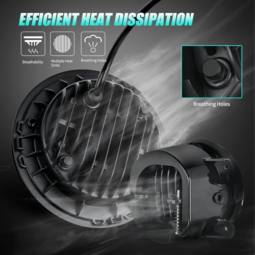 Image of Nilight 7 Inch Round LED Halo Headlights and 4 IN Fog Lights w /Turn Signal Amber White DRL High Low Beam Compatible with 2007 2008 2009 2010 2011 2012 2013 2014 2015 2016 2017 2018 Wrangler JK JKU