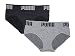 PUMA Women's 2-Pack Seamless Big Logo Super Soft Sport Stretch Bikini Panty, Grey/Black, Large