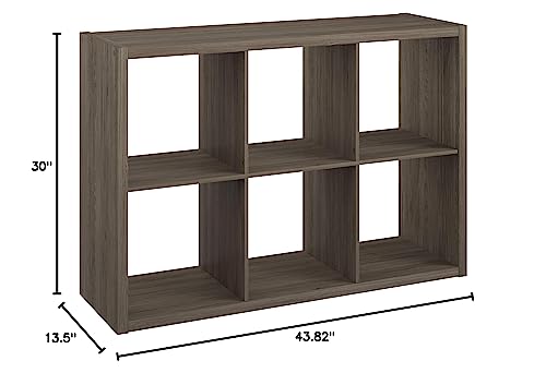 Image of ClosetMaid Decorative Open Back 6-Cube Storage Organizer, Graphite Gray