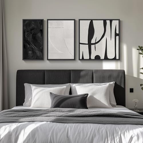 Framed Black and White Abstract Wall Art for Living Room, 3 Piece Canvas Prints Paintings Artwork for Walls, Modern Minimalist Abstract Pictures for Bedroom, Dining Room, Office Wall Decor Framed Black and White Abstract Wall Art for Living Room, 3 Piece Canvas Prints Paintings Artwork for Walls, Modern Minimalist Abstract Pictures for Bedroom, Dining Room, Office Wall Decor