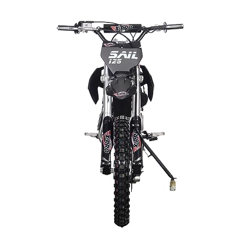X-PRO Sail 125cc Zongshen Brand Engine Dirt Bike with 4-Speed Manual Transmission! Kick Start, Big 17"/14" Tires! (Black)