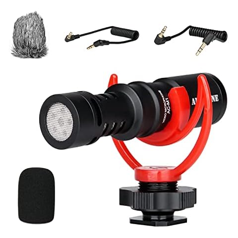 ANDYCINE AC-M1 Video Microphone, Shotgun On-Camera Microphone for Canon, Nikon, Sony A7III A6500 A6400 A6300, Panasonic GH5 GH4, iPhone Android smartphone w/ 3.5mm TRRS TRS Cable Cover