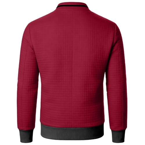 Quilted Bomber Jacket Men Lightweight Fall Zip Up Jacket with Sleeve Pocket - image 5