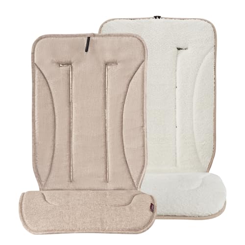 Image of Momcozy Reversible Stroller Cushion | Universal Breathable Stroller Liner | Winter Warm Car Seat Liners | Crib Carriage Cushion Pad | Plush for Winter Use ＆Soft Fabric for All-Season Comfort