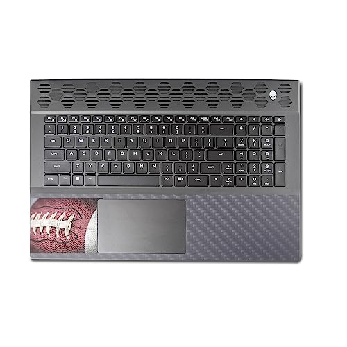 Image of MightySkins Carbon Fiber Skin Compatible With Alienware M18 R1 (2023) Full Wrap Kit - Football Laces | Protective Durable Textured Carbon Fiber Finish | Easy To Apply & Change Styles | Made in the USA