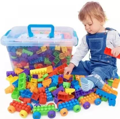 MOBCLIXS TECHNOLOGIES PVT. LTD Diy Plastic Building Blocks For Kids 100+ Pcs (Multicolor)