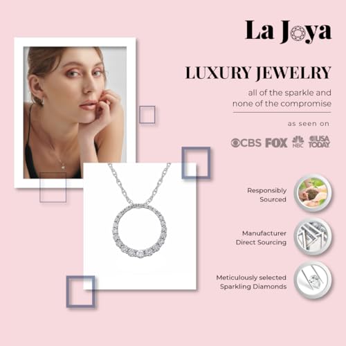 Graduating Circle Diamond Necklace for Women | 1-2 Ct. Tw. Lab Grown Diamond Pendant Necklace | White Rhodium Plated 925 Sterling Silver Circle of Love Necklace | Ideal Gift for Her3