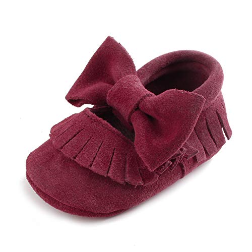 Image of DELEBAO Infant Toddler Baby Soft Sole Tassel Bowknot Moccasinss Crib Shoes