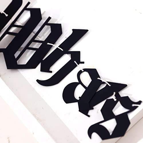 Image of Gothic Letter Whats My Age Again - Old English Birthday Banner - Funeral Birthday Banner for 20th, 30th, 40th Birthdays