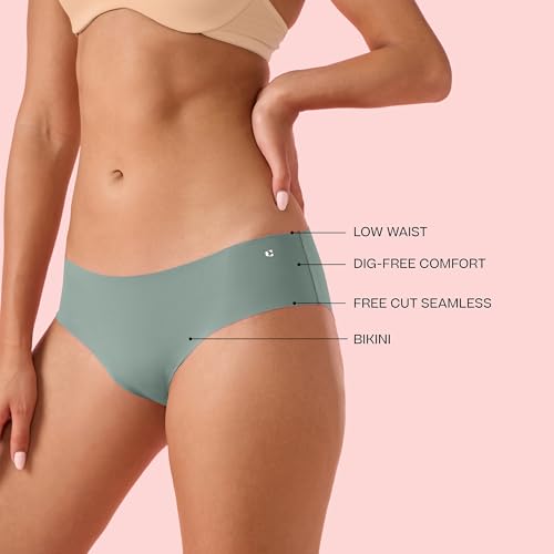 Image of Enamor Innovations Invisi, All Day Comfort, Low Waist Bikini Panty for Women - No Visible Panty Lines, Sweat Wicking, Free Cut, Regular Coverage - PB40