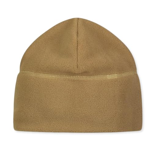 M MCGUIRE GEAR GI Style Polartec 100 Fleece Watch Cap Beanie Lightweight Fitted Cap Tactical Gear & Warm Winter Hat (Coyote)