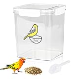 Bird Seed Storage Container-Airtight Bird Food Container-5-7lb/4.2 l Pet Food Storage Containers with Bird Seed Scoop-Wild Bird Seed Dispenser-forPetBirds Parakeets Finches Food MealwormsStorage/Clear