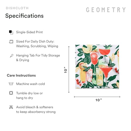 GEOMETRY Dishcloth – Spring & Summer Collection – Quick-Dry, Ultra-Absorbent, Reusable Microfiber Kitchen Towels for Drying & Cleaning - Summer Refreshments - 3-Pieces - image 6