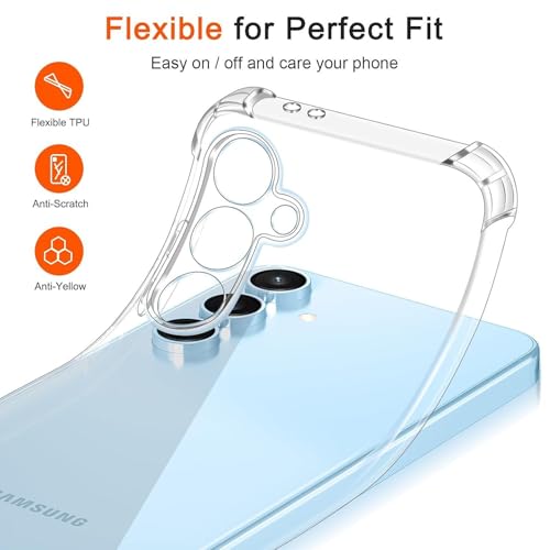 Image of BOXXO Flexible Back Cover for Samsung Galaxy S24 FE 5G | Back Cover Transparent Clear Shockproof Case Four Corner Protection | Slim Protective Mobile Phone Cover for Samsung Galaxy S24 FE 5G